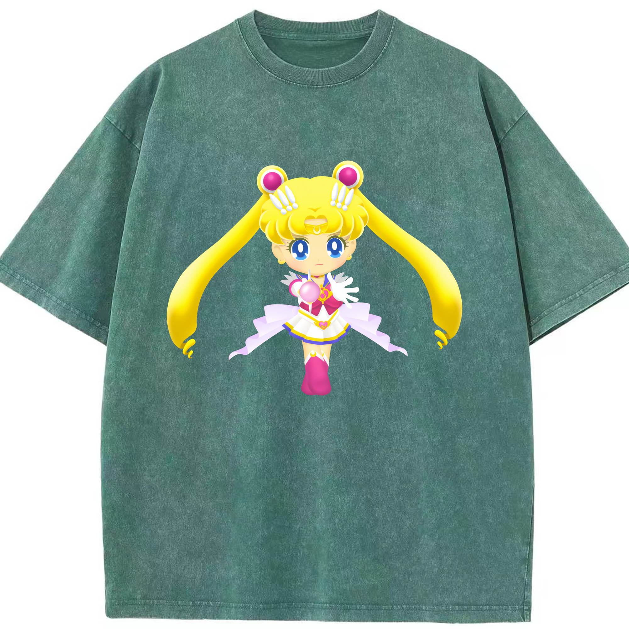 （画像用） 美少女戦士セーラームーン 月野 うさぎ つきの うさぎ Sailor Moon Tsukino Usagi 綿100% ヴィンテージ風 半袖Tシャツ（フロントプリント）